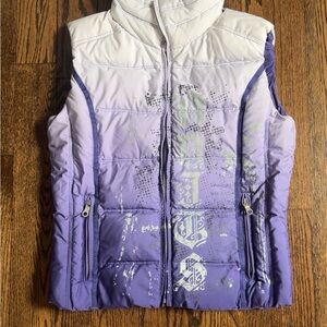 Women’s Reversible Purple Puffer Vest